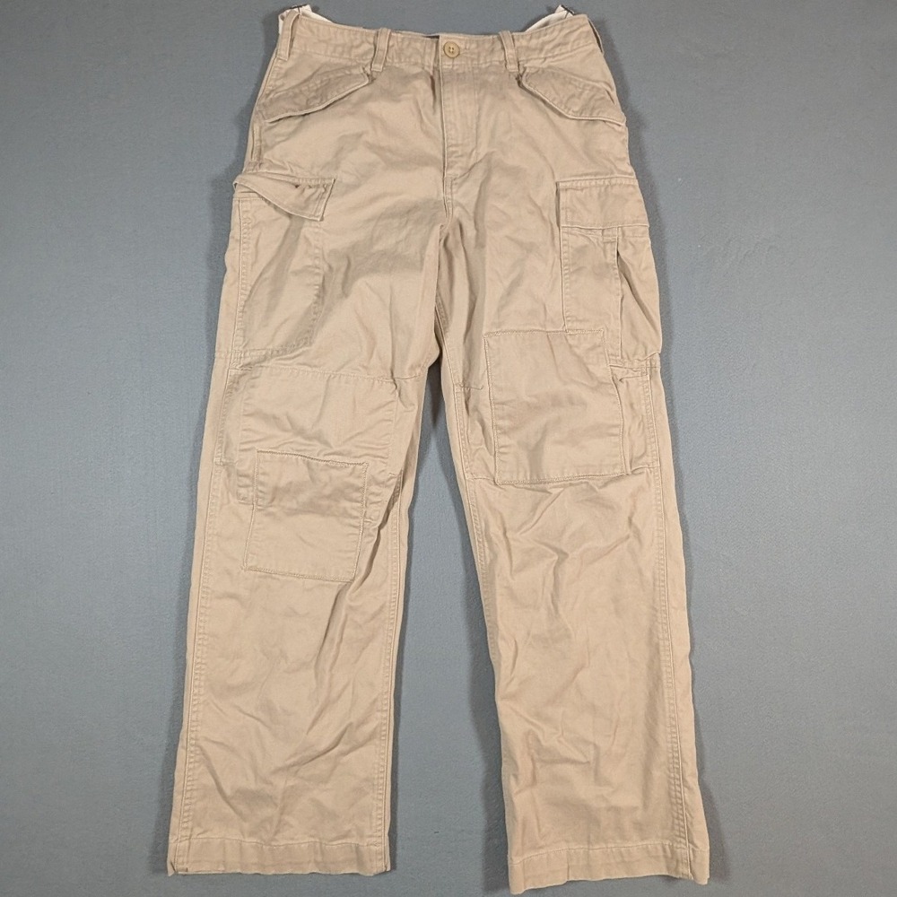 Polo Ralph Lauren Cargo Pants Boys 20 Khaki Tan Cotton Twill Utility Pockets